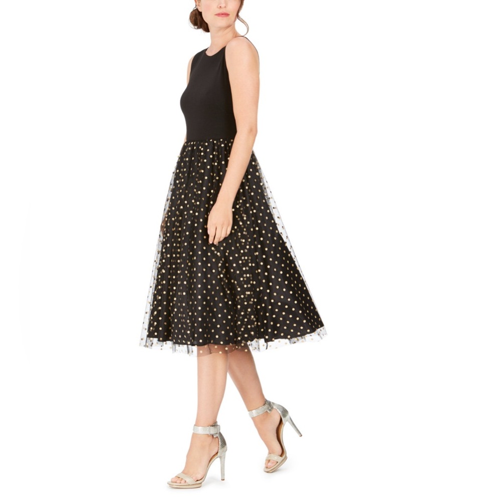 Calvin Klein Fit and Flare Tulle Midi Dress Formal